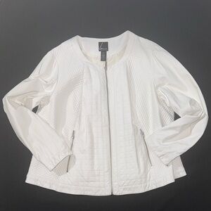 Lane Bryant White Faux Leather Jacket Size 26/28